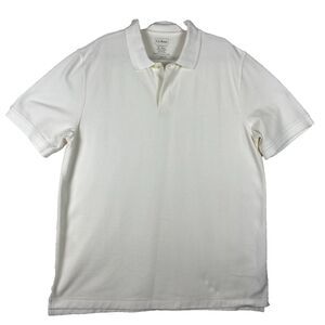 LL Bean Polo Shirt Men's Traditional Fit XL Tall, White Short Sleeve NWOT